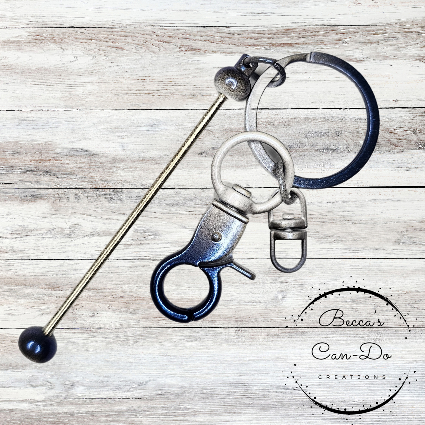 Beadable Keychain Bar - Royal Sapphire Iridescent Ombré