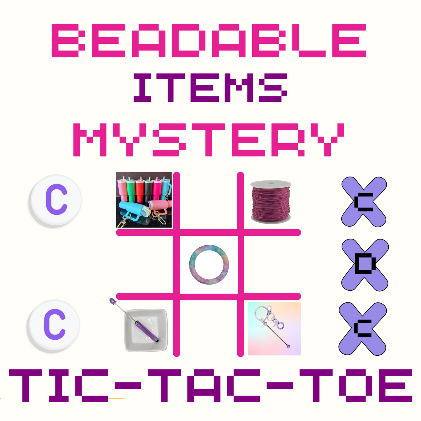 Beadable Items Mystery Tic Tac Toe