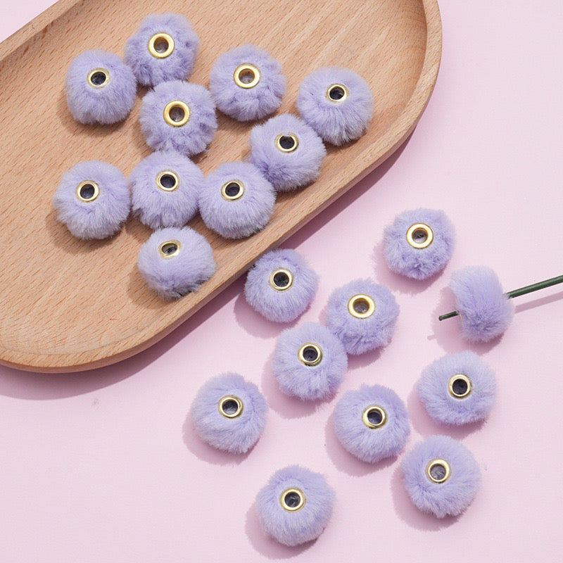 20mm Fluffy Pom Pom Spacers - Large Hole