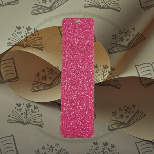 Pink Glitter Acrylic Bookmark - Square Top