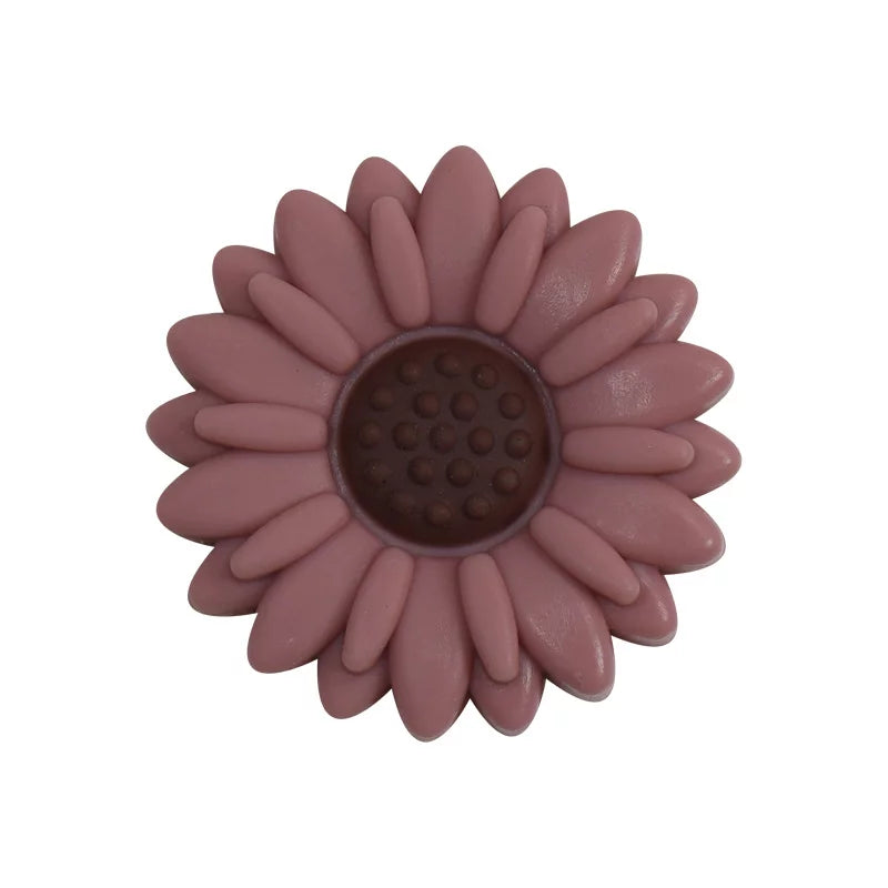 Brown Daisy - Silicone Focal Bead