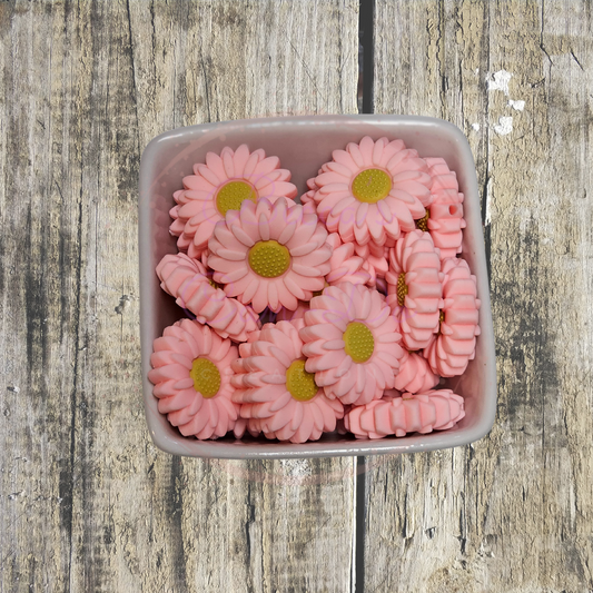 Millennial Pink Daisy - Silicone Focal Bead