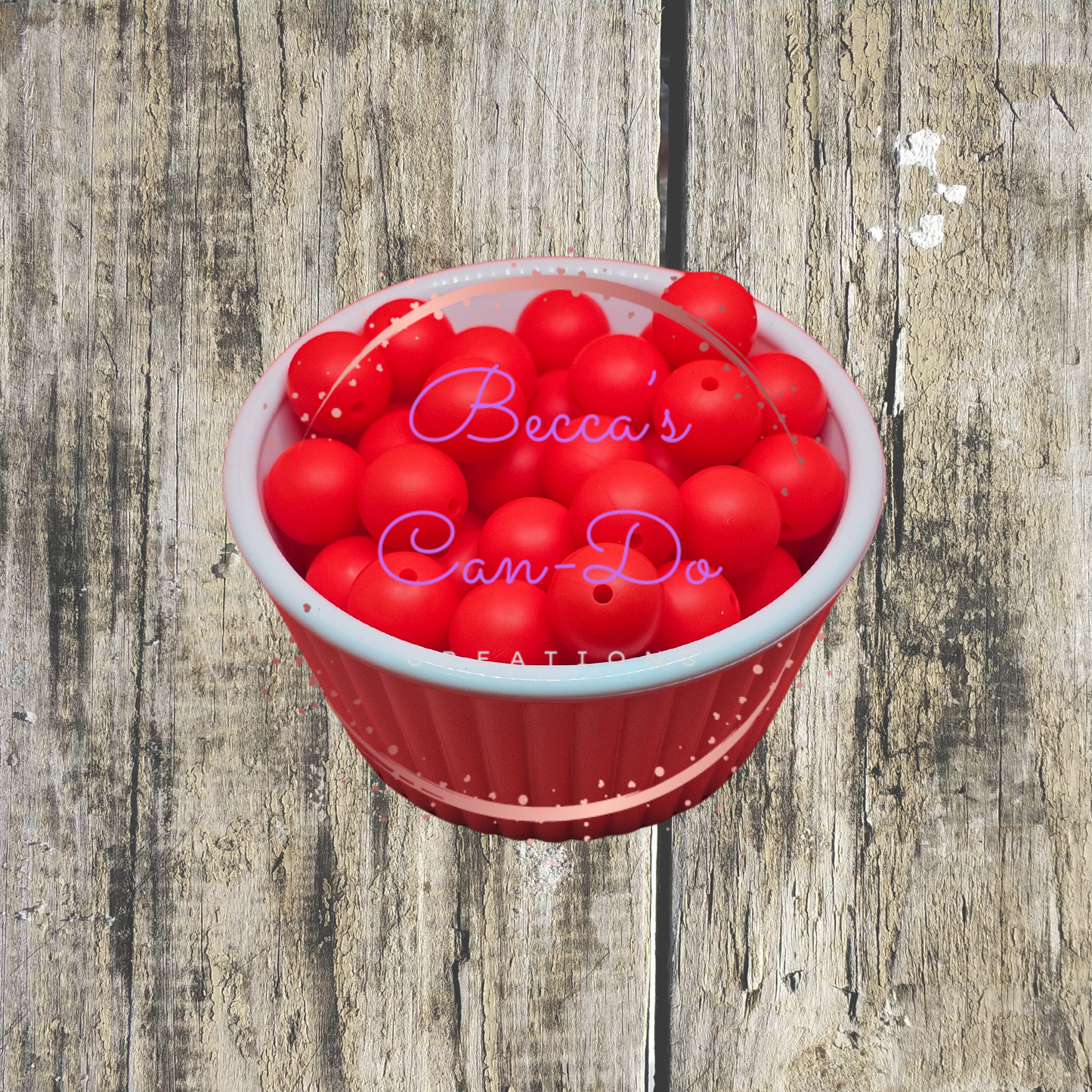 Silicone Beads #90 Strawberry Red