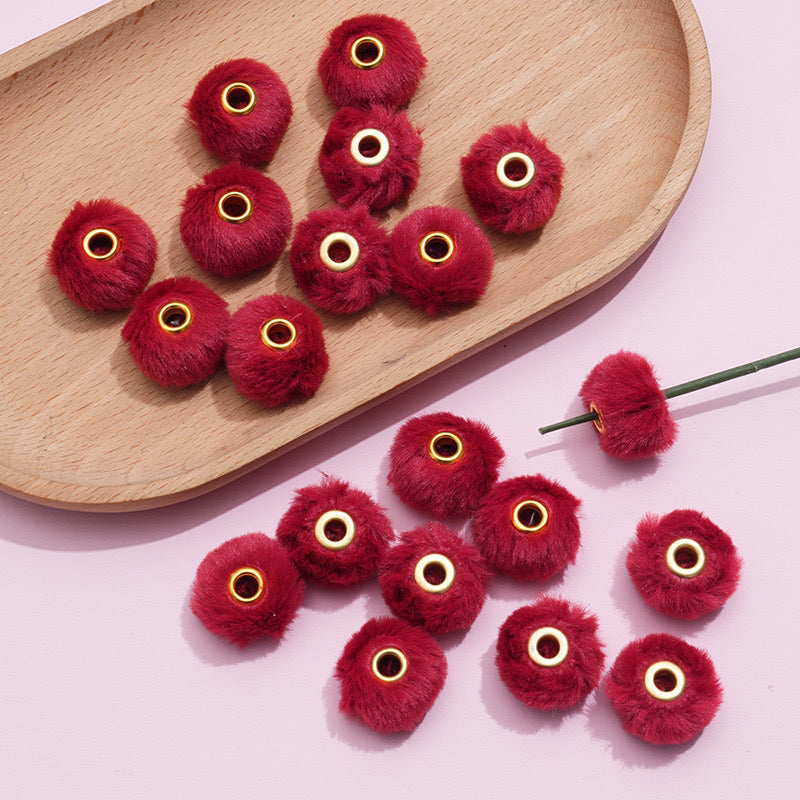 20mm Fluffy Pom Pom Spacers - Large Hole