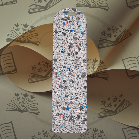 Sliver Chunky Glitter Acrylic Bookmark - Round Top