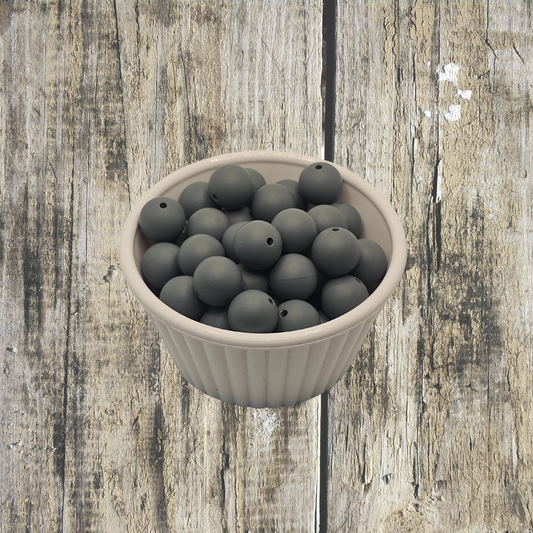 Silicone Beads #10 Dark Grey