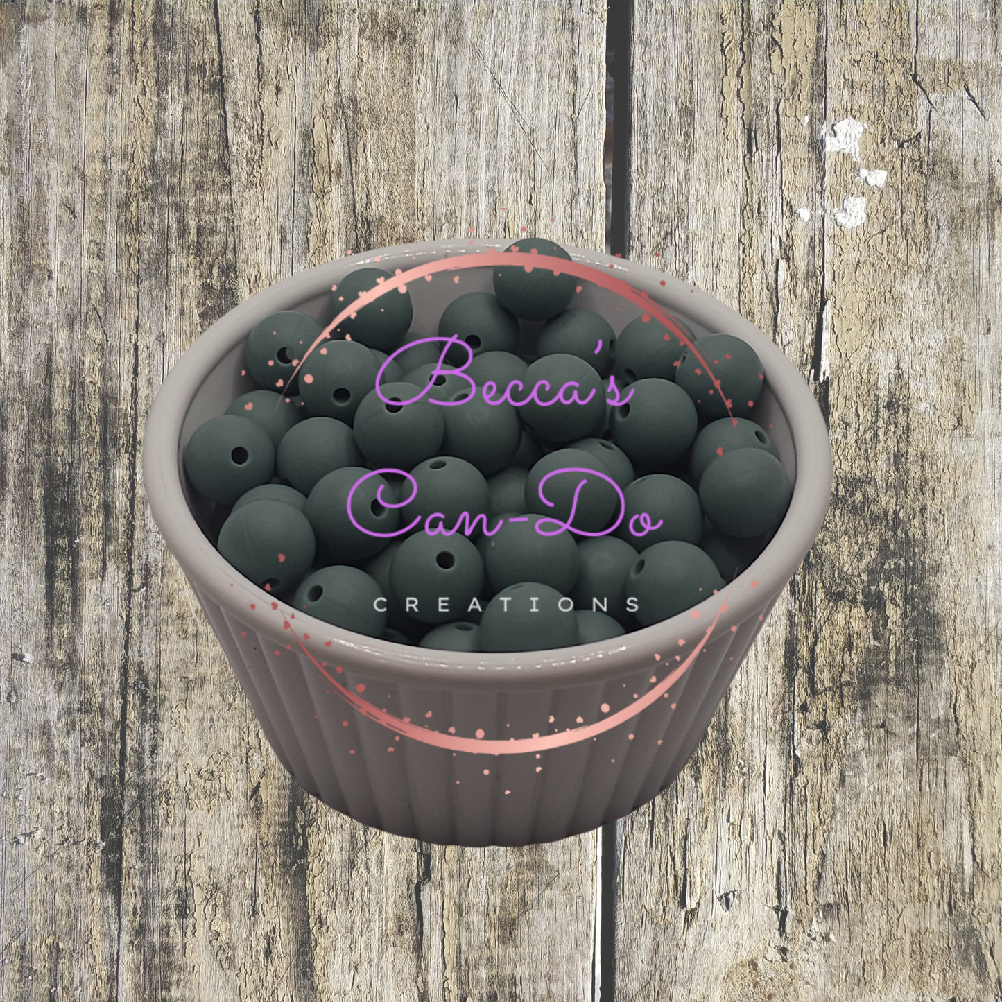 Silicone Beads #103 Green Gray