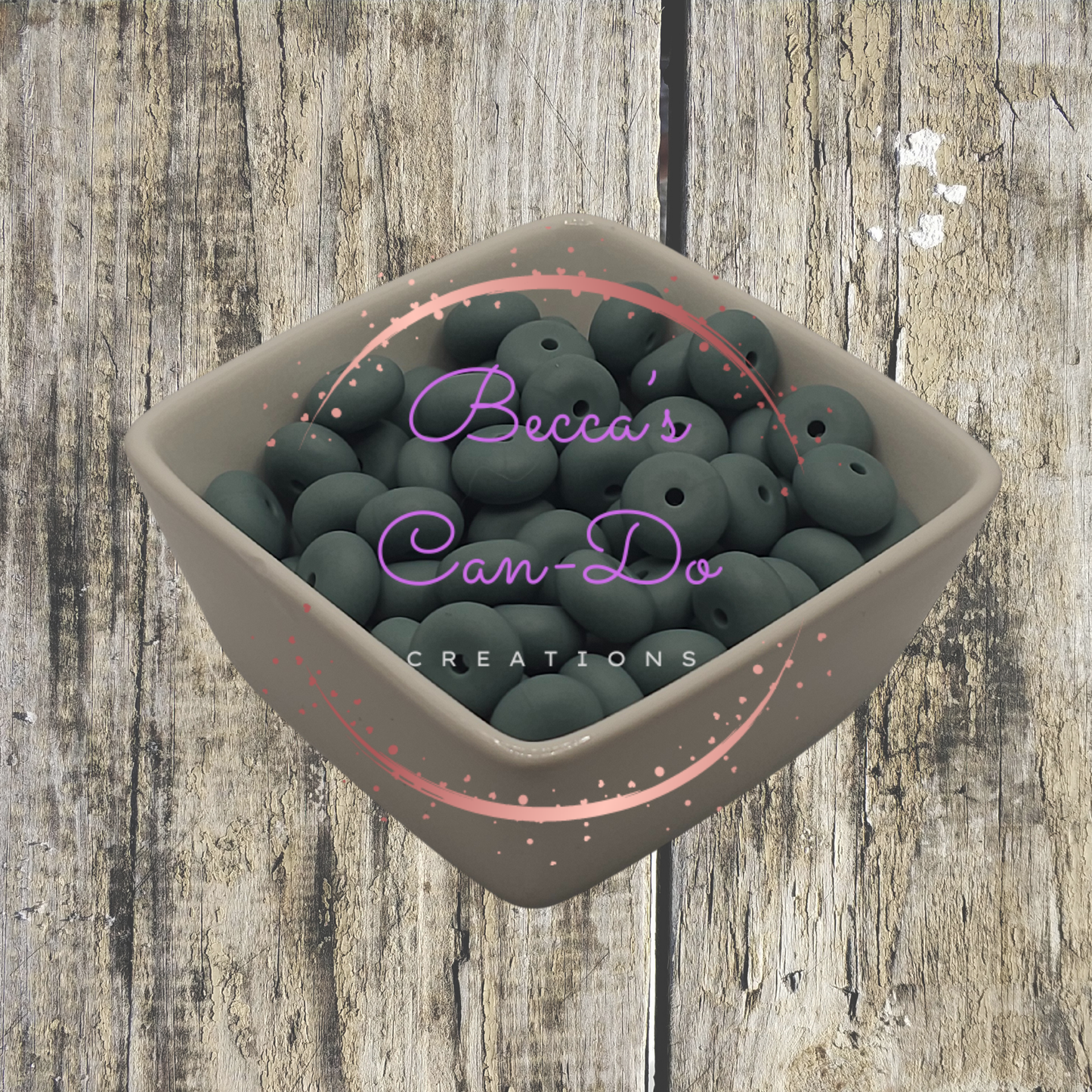 Silicone Beads #103 Green Gray