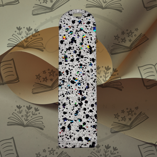 Black Chunky Glitter Acrylic Bookmark - Round Top