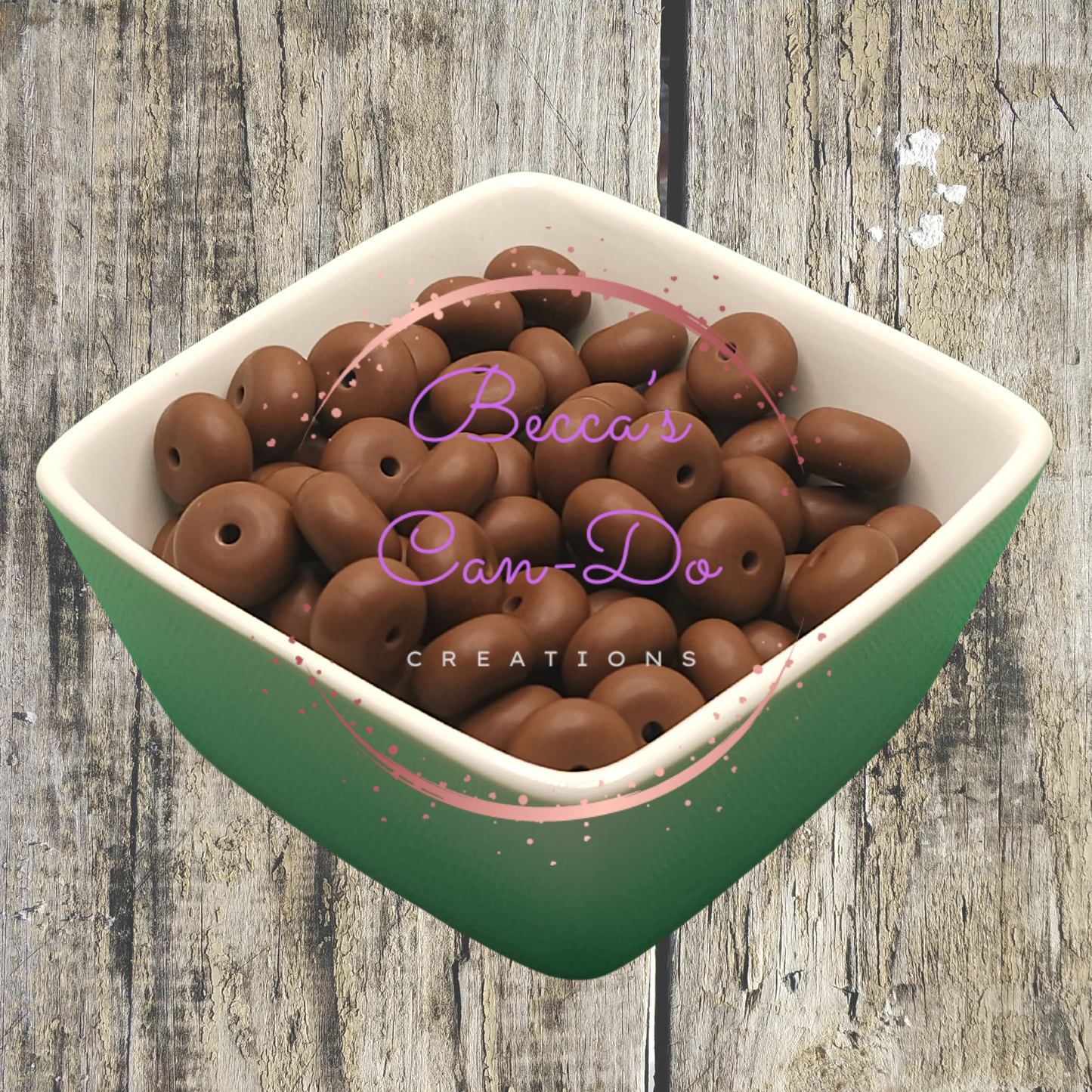 Silicone Beads #128 Cow Brown