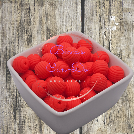 Silicone Beads #131 Red Crimson Orange