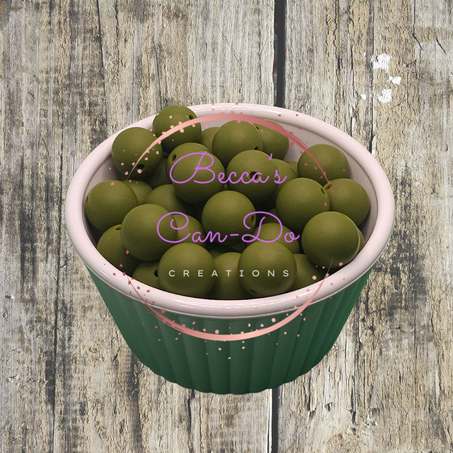 Silicone Beads #137 K49 Olive Green