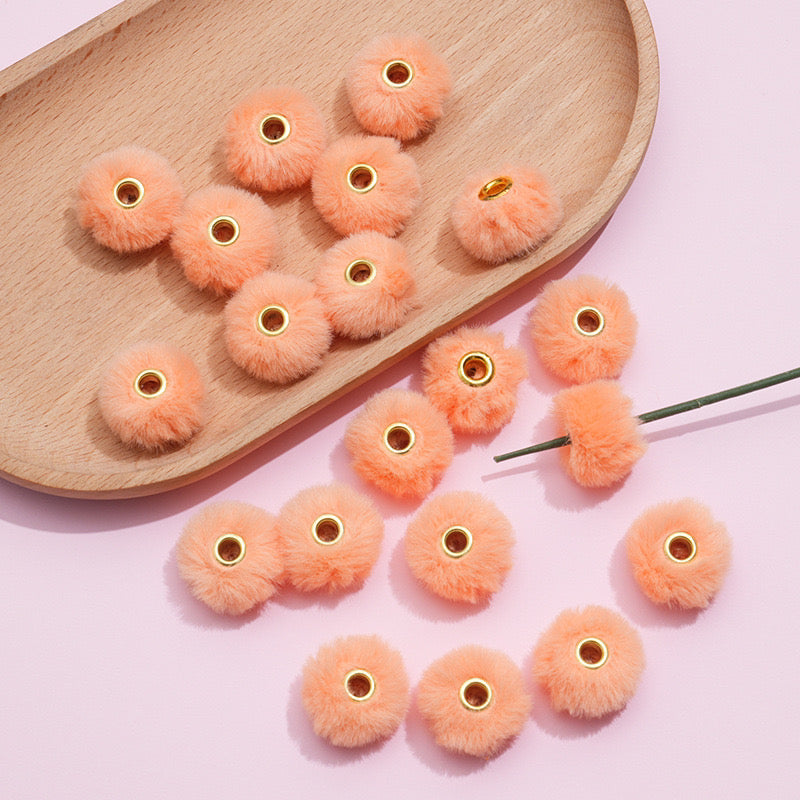 20mm Fluffy Pom Pom Spacers - Large Hole