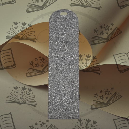 Sliver Glitter Acrylic Bookmark - Round Top