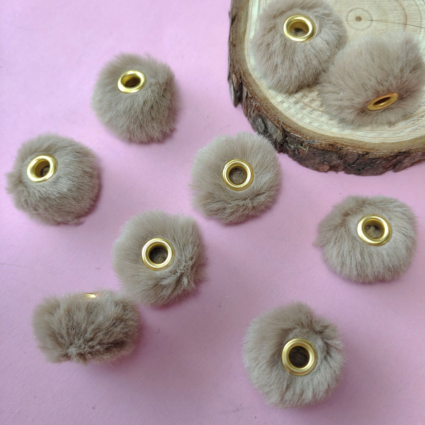 20mm Fluffy Pom Pom Spacers - Large Hole