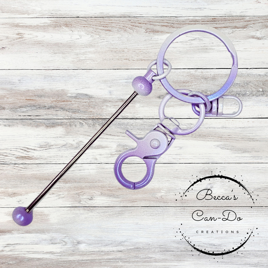 Beadable Keychain Bar - Lavender  Iridescent Ombré