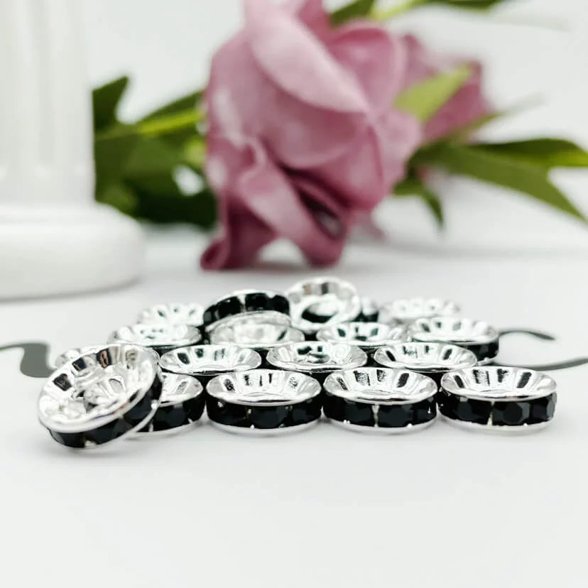 10mm Large Hole Rhinestone Spacer 10pk