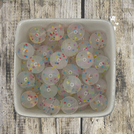 15mm Printed Silicone Bead - Confetti