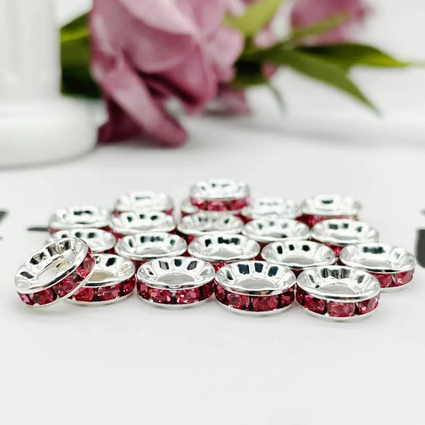 10mm Large Hole Rhinestone Spacer 10pk