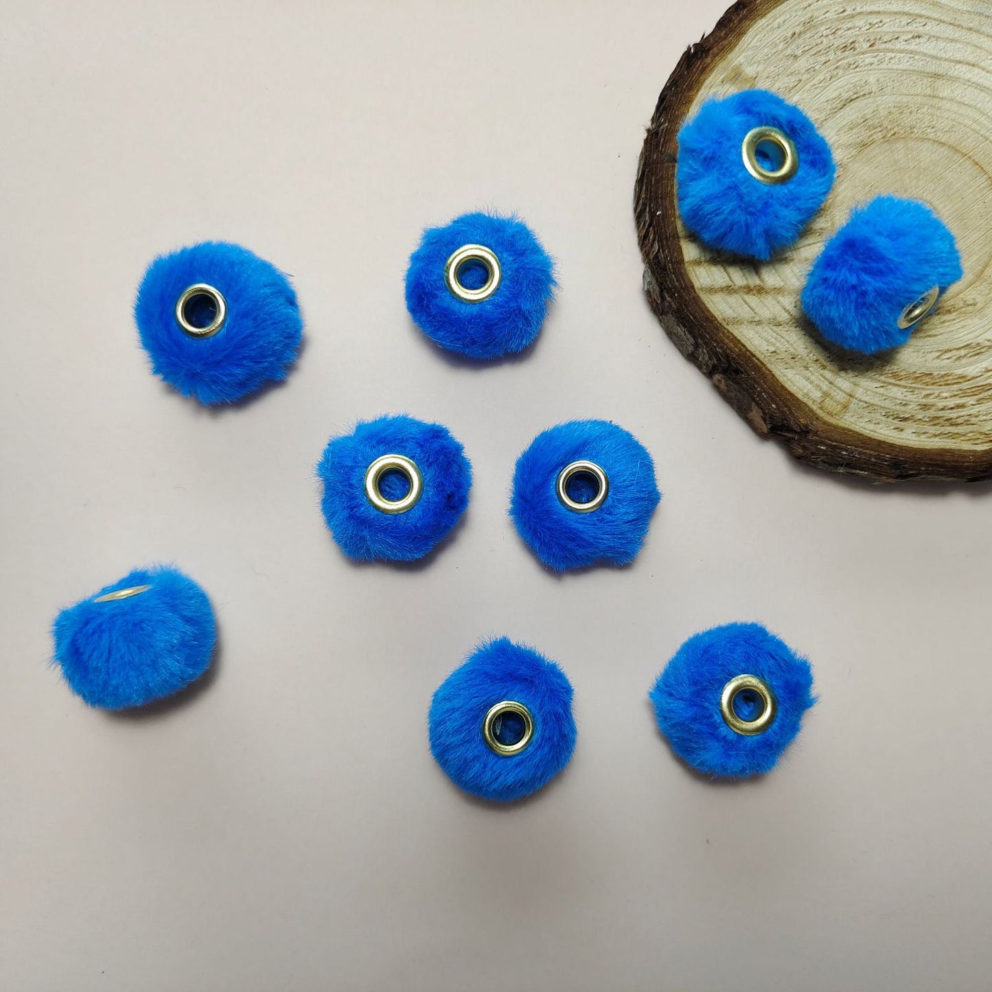 20mm Fluffy Pom Pom Spacers - Large Hole