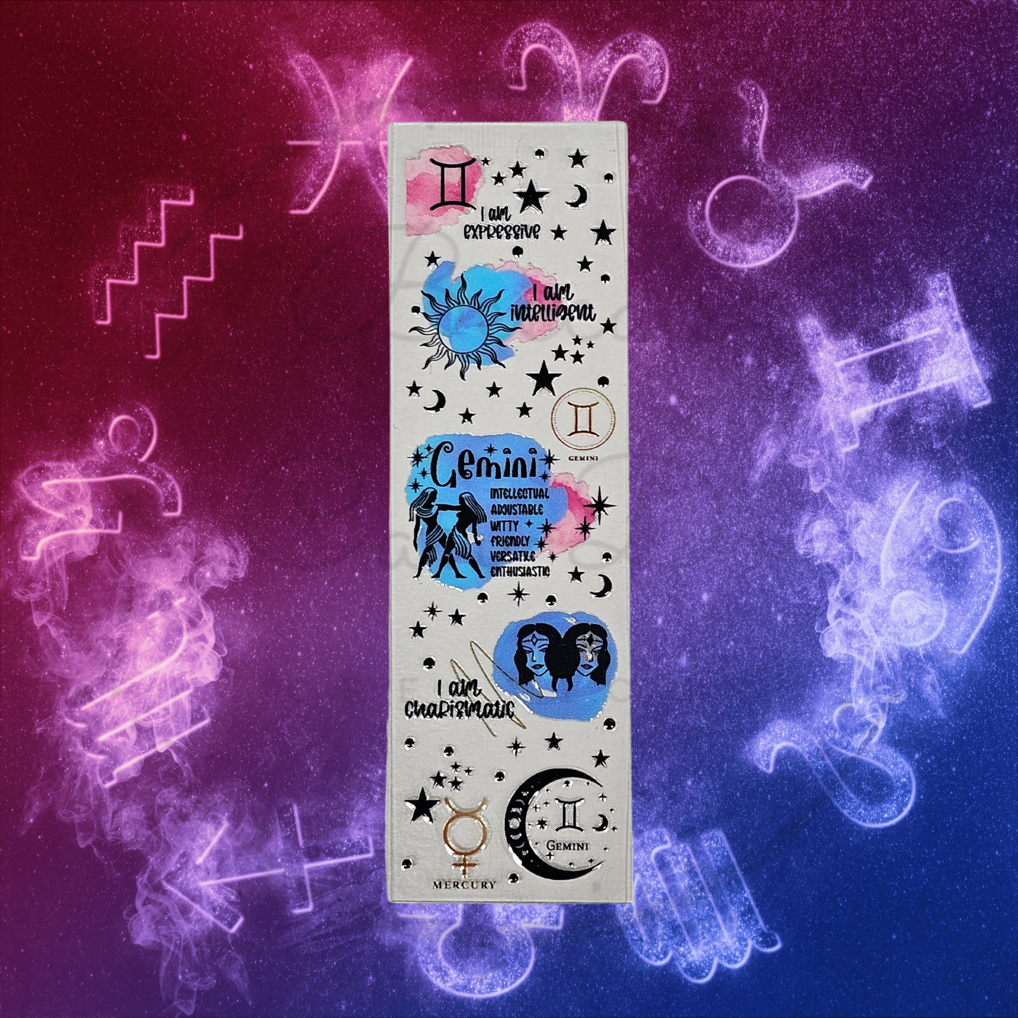 ♊ Gemini UV DTF Bookmark Warp