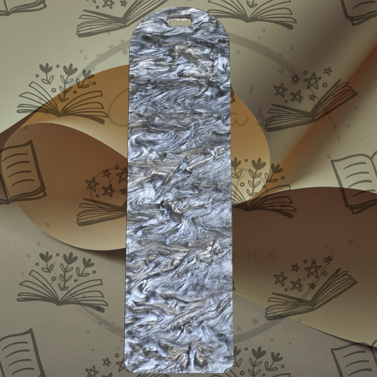 Pearlescent Gray Acrylic Bookmark - Round Top