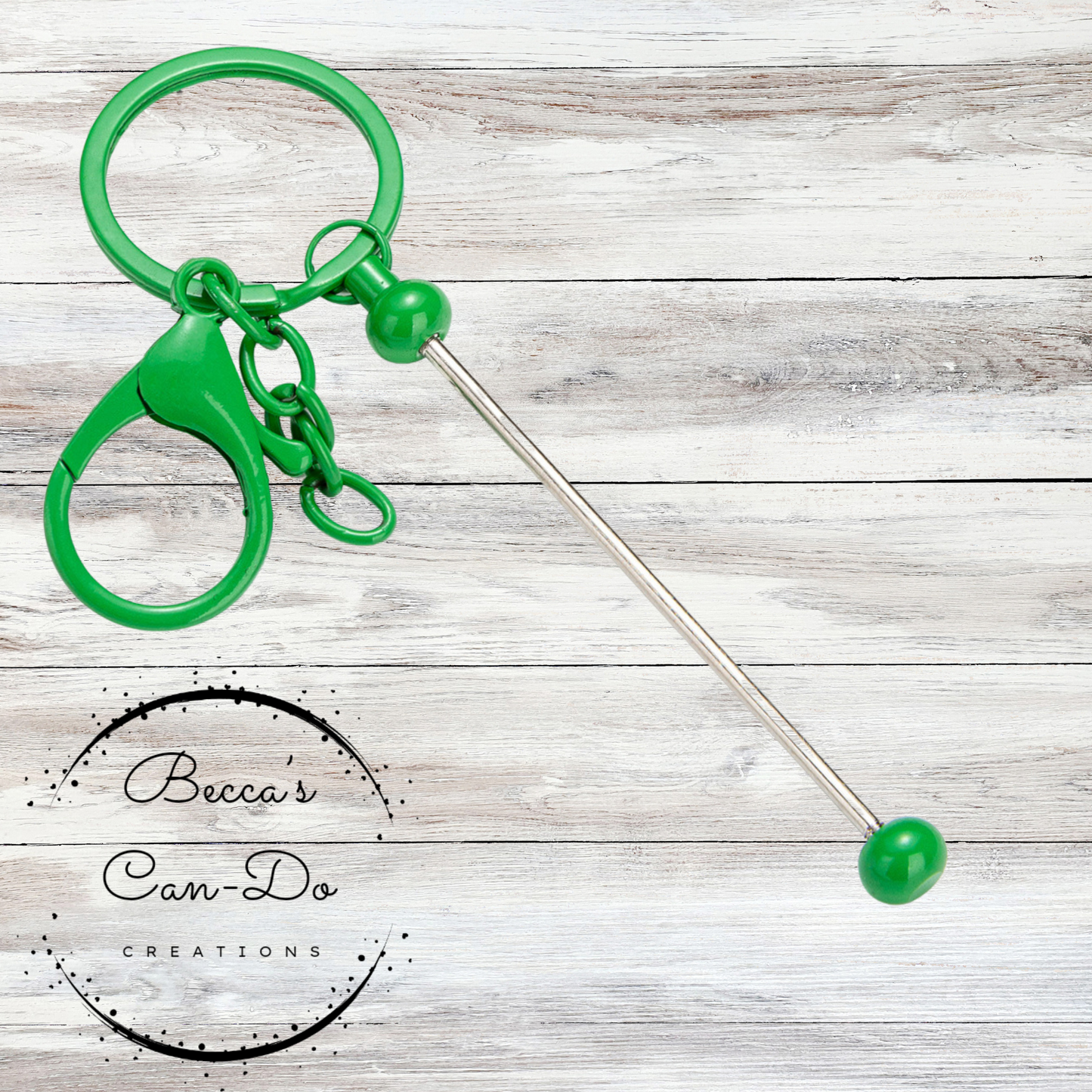 Beadable Keychain Bar - Green