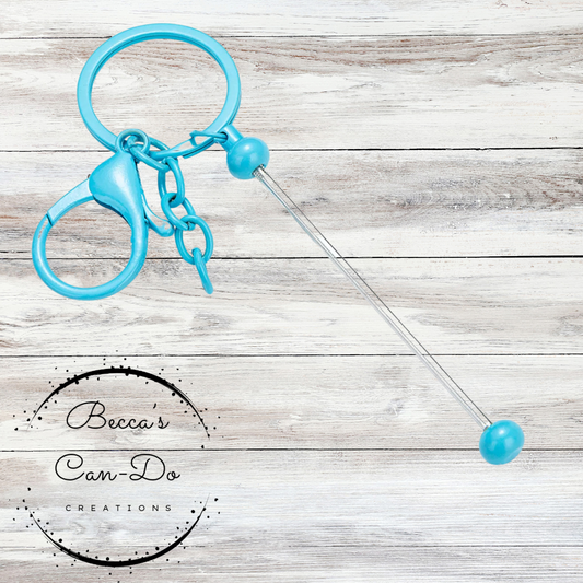 Beadable Keychain Bar - Light Blue