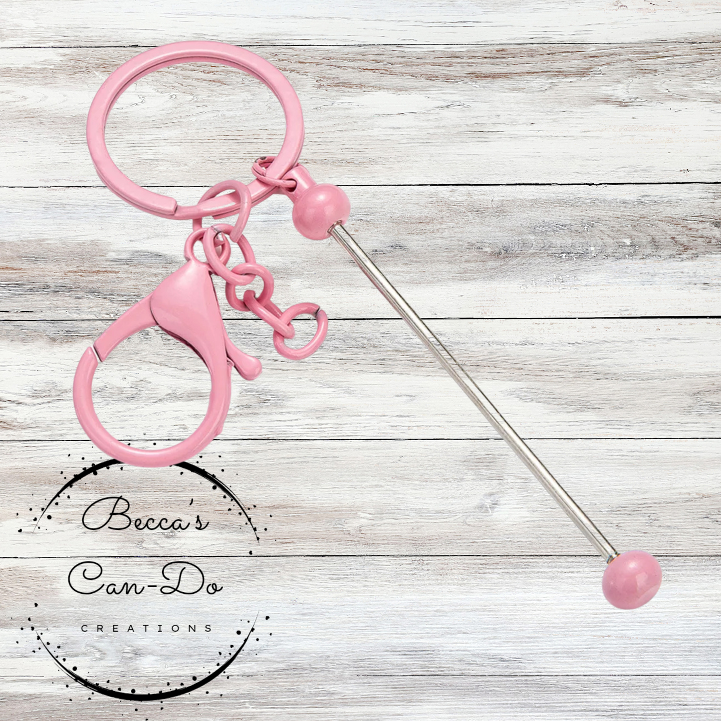 Beadable Keychain Bar - Light Pink