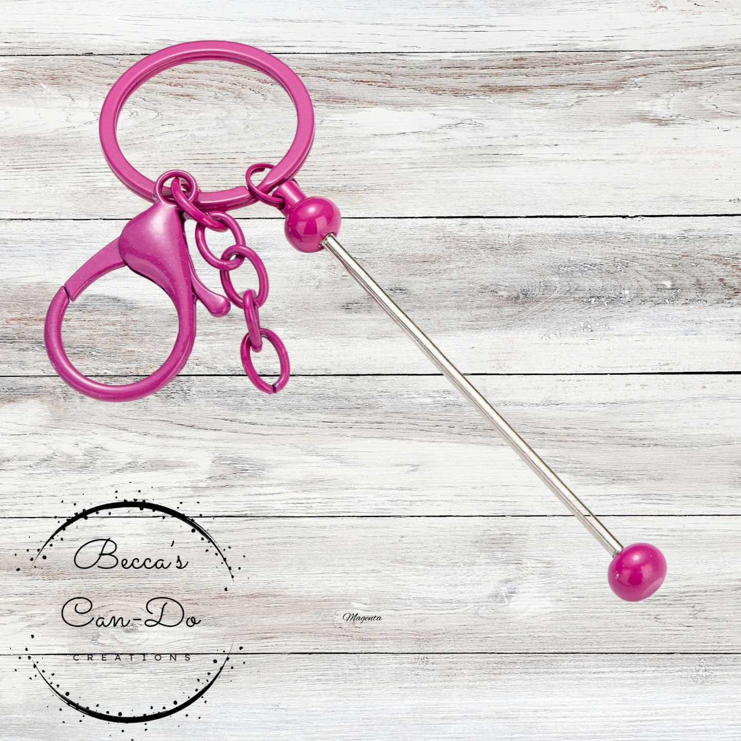 Beadable Keychain Bar - Magenta