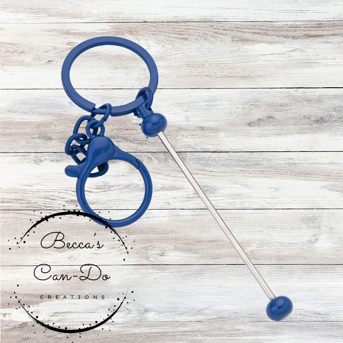 Beadable Keychain Bar - Navy Blue