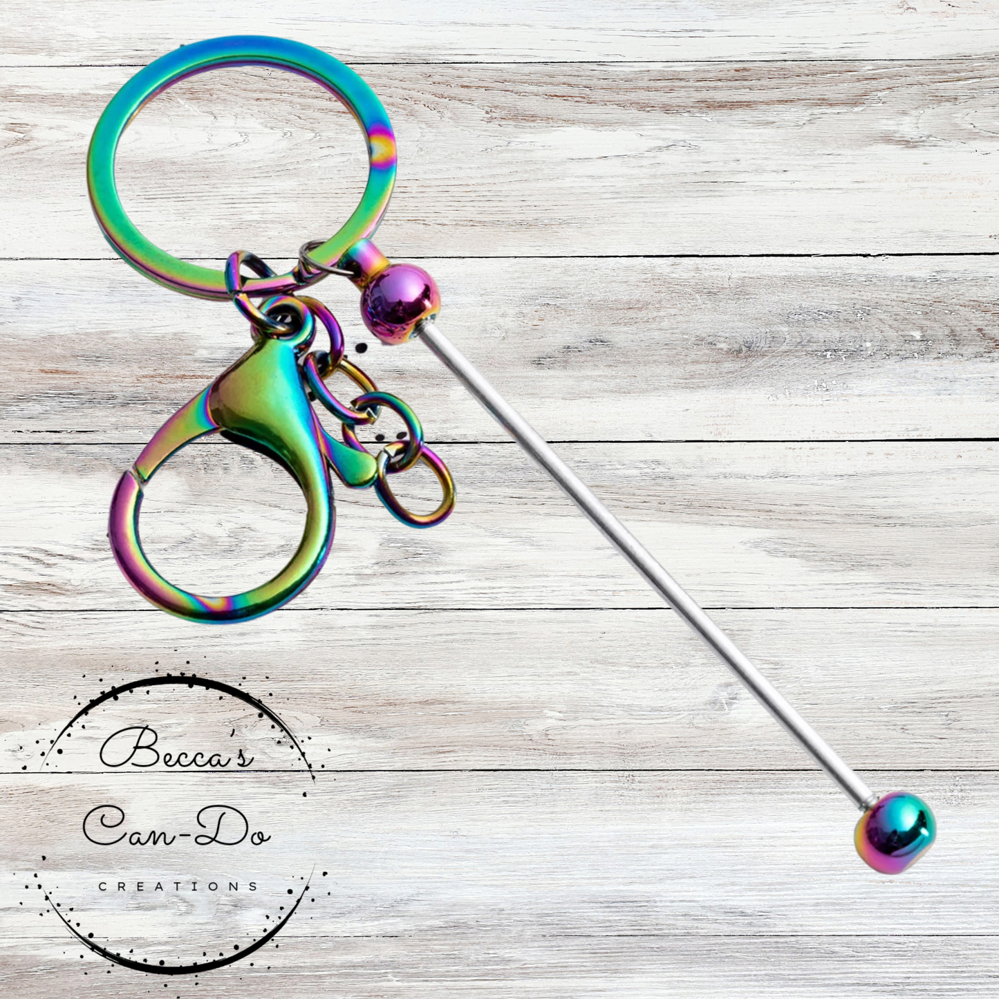 Beadable Keychain Bar - Oil Slick