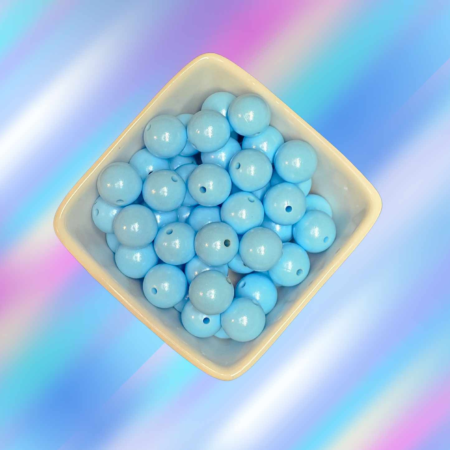 15mm Opal Silicone Beads - #16 Lake Blue