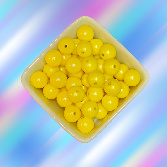 15mm Opal Silicone Beads - #17 Bright Yellow