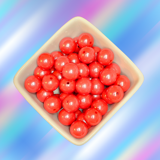 15mm Opal Silicone Beads - #25 - Scarlet