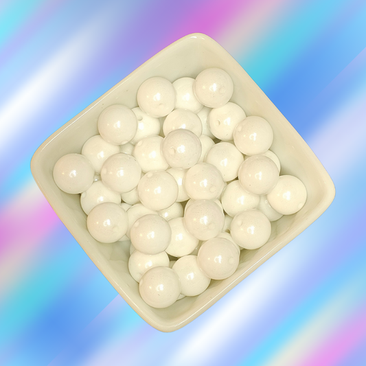 15mm Opal Silicone Beads - #29 White