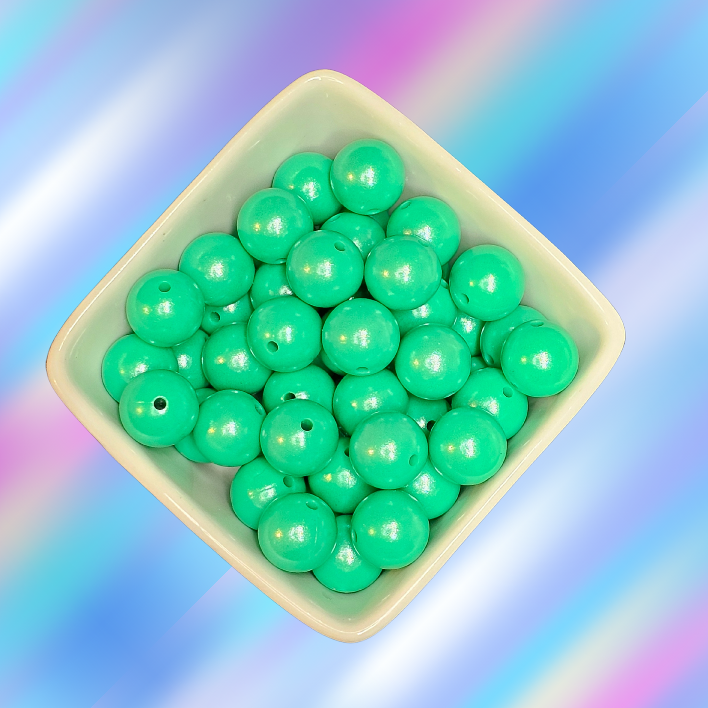 15mm Opal Silicone Beads - 30# - Jade Green