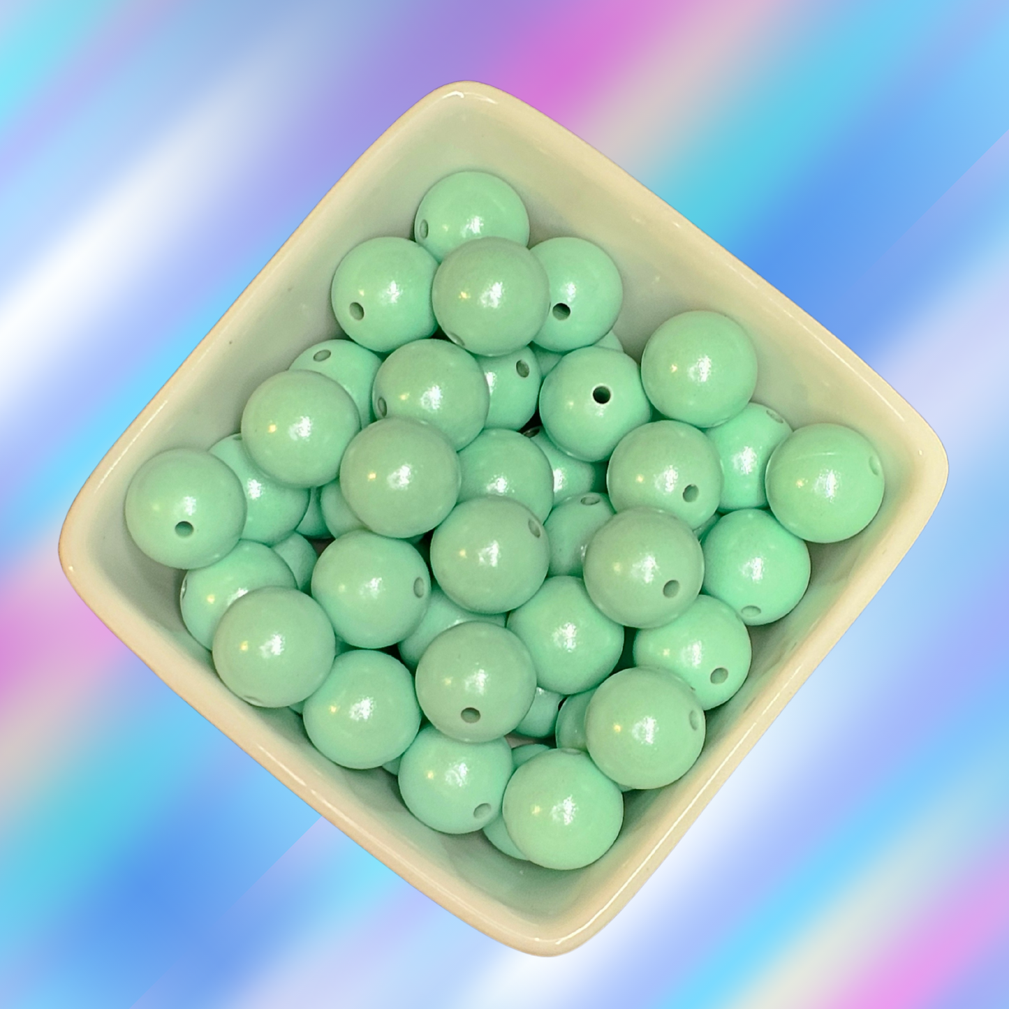 15mm Opal Silicone Beads - #38 Mint Green