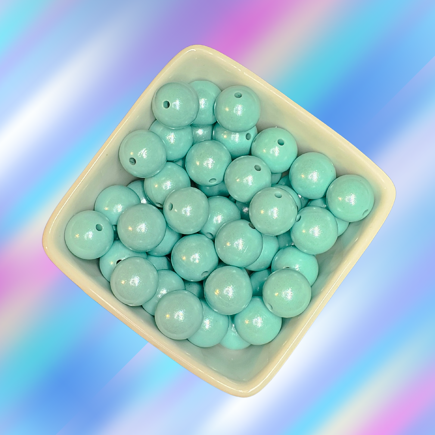 15mm Opal Silicone Beads - #46 Caribbean Blue