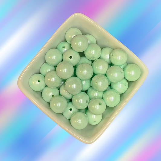 15mm Opal Silicone Beads - # 60 Mint Jade