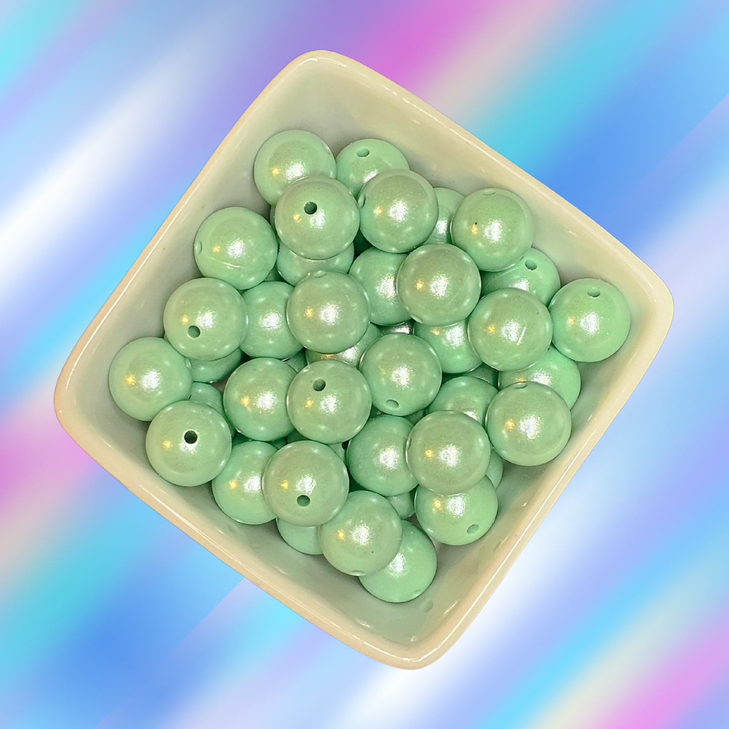 15mm Opal Silicone Beads - #93Tender Green