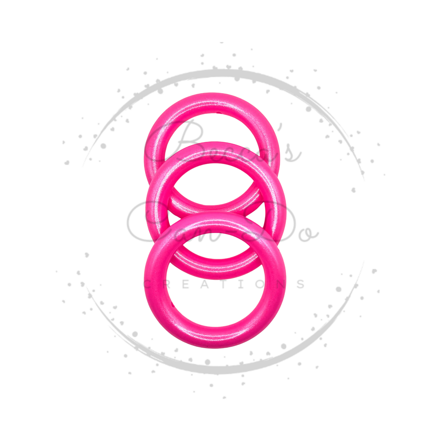 Bright Marble Pink Opal Rings - 65mm Car Charm