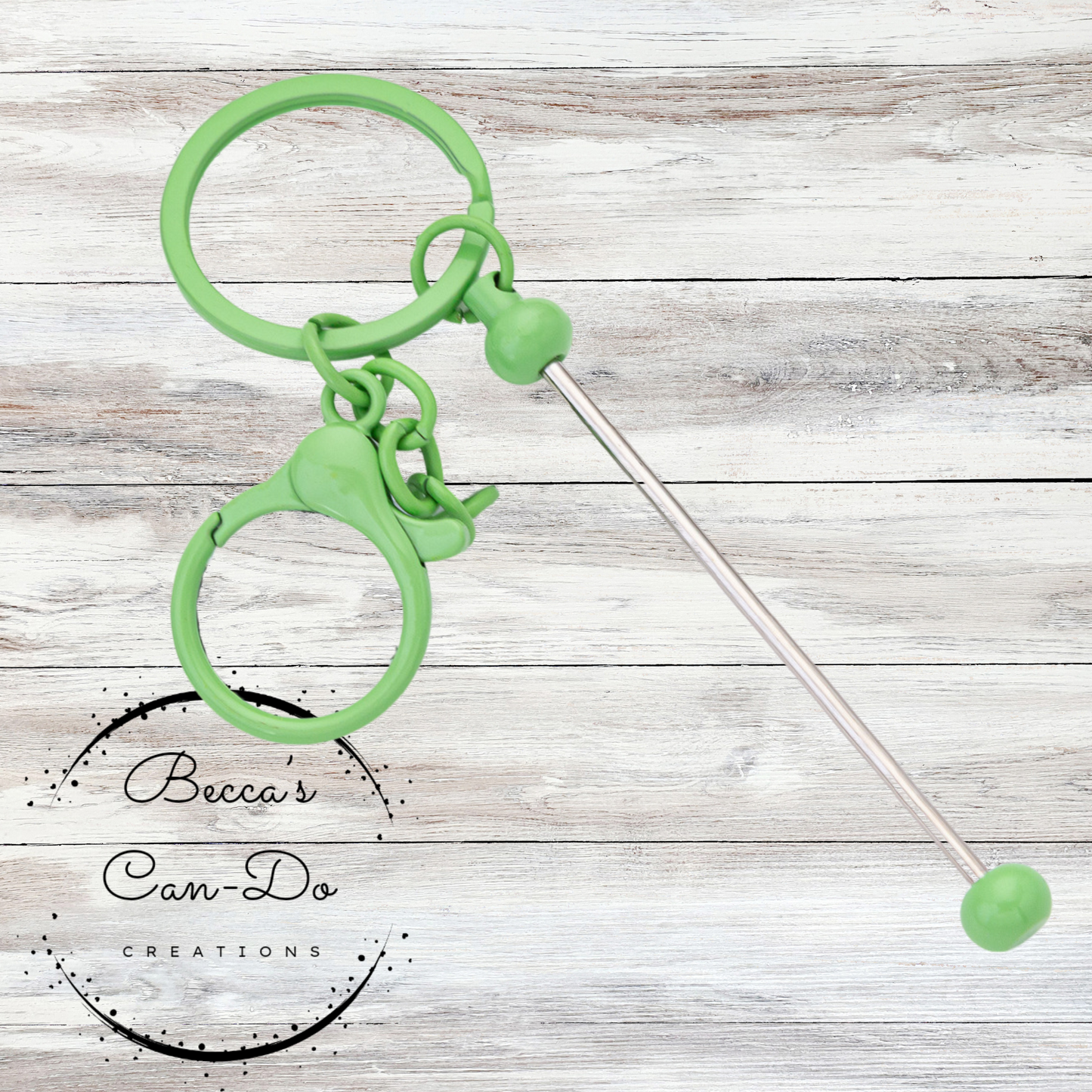 Beadable Keychain Bar - Pastel Green