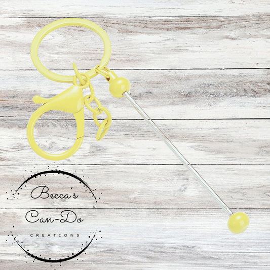 Beadable Keychain Bar - Pastel Yellow