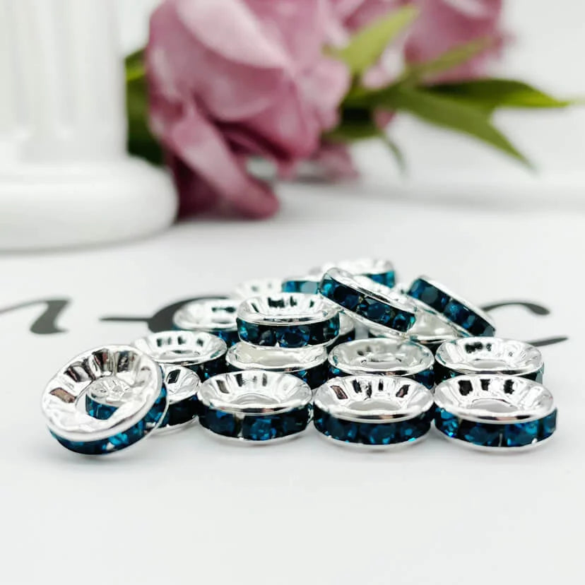 10mm Large Hole Rhinestone Spacer 10pk