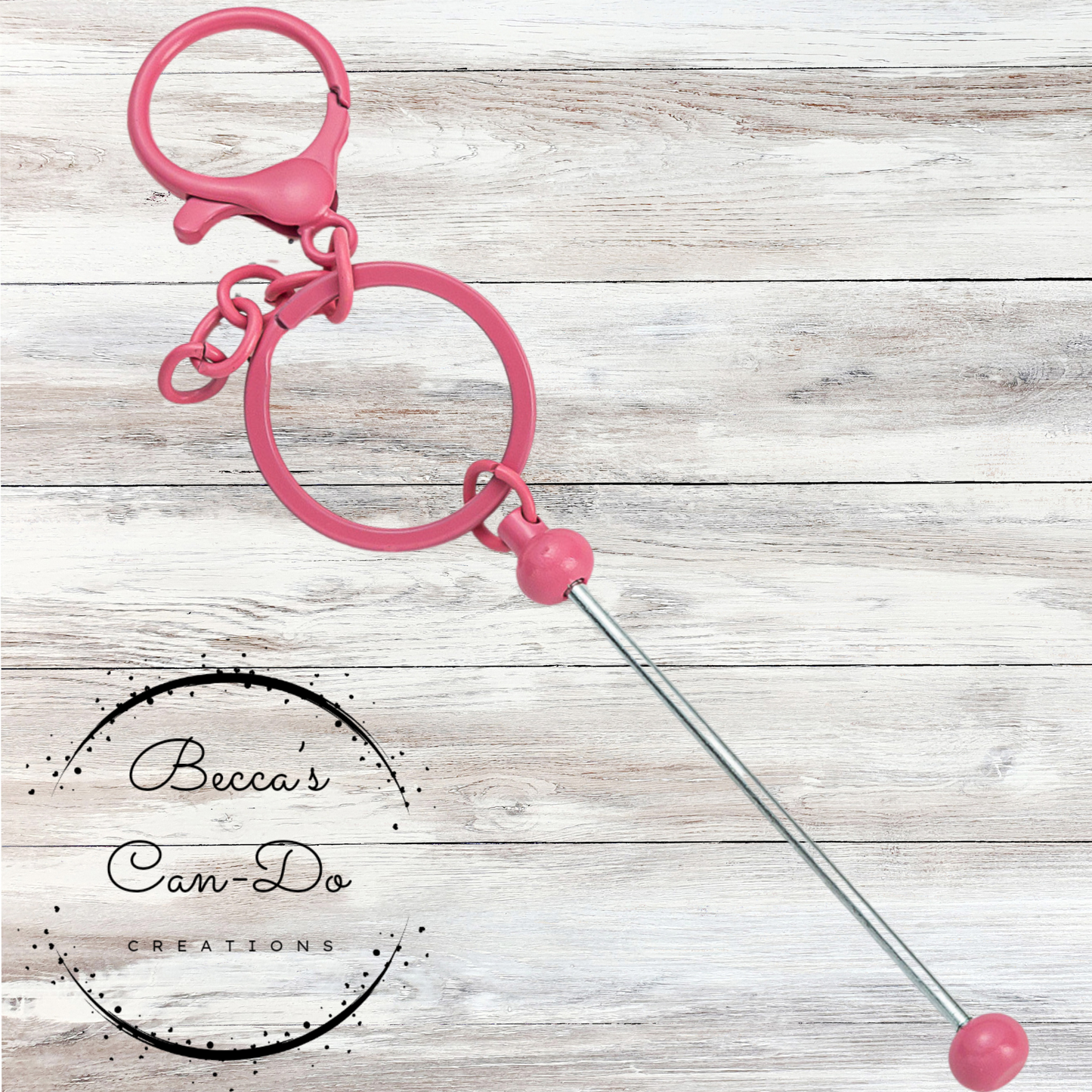 Beadable Keychain Bar - Pink