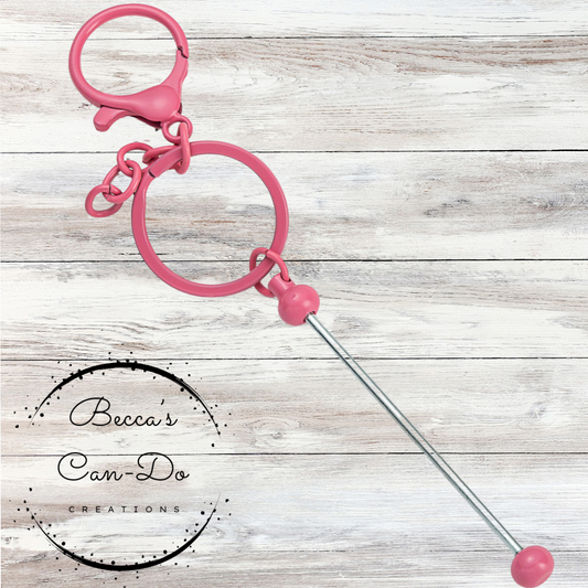 Beadable Keychain Bar - Pink