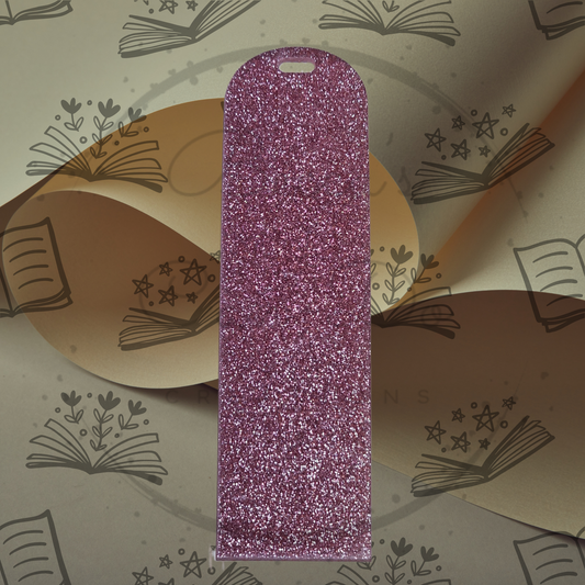 Prim Rose Glitter Acrylic Bookmark - Round Top