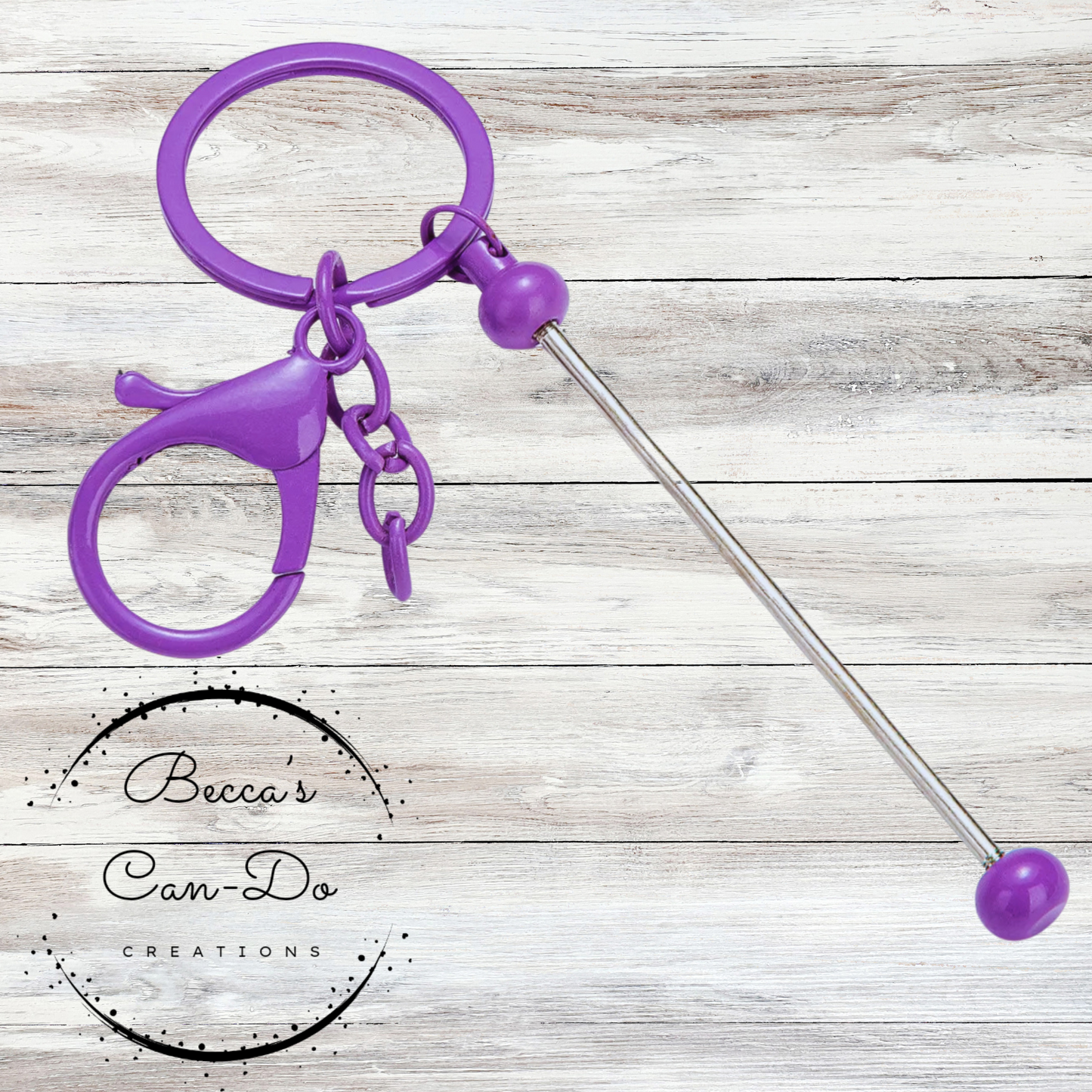 Beadable Keychain Bar - Purple