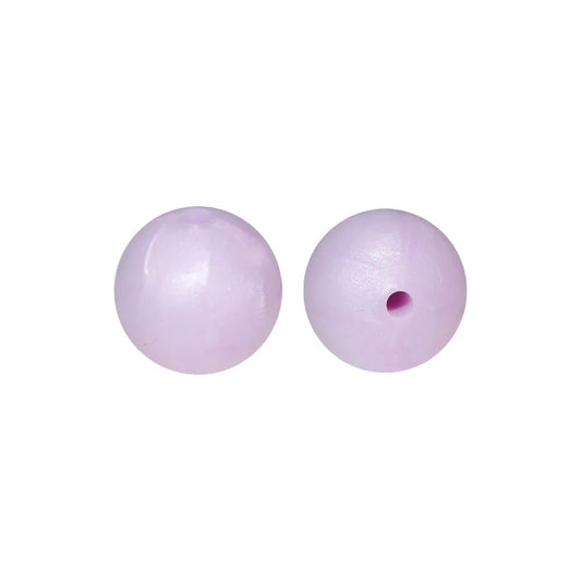 15mm Silicone Beads #146 Pearl Purple